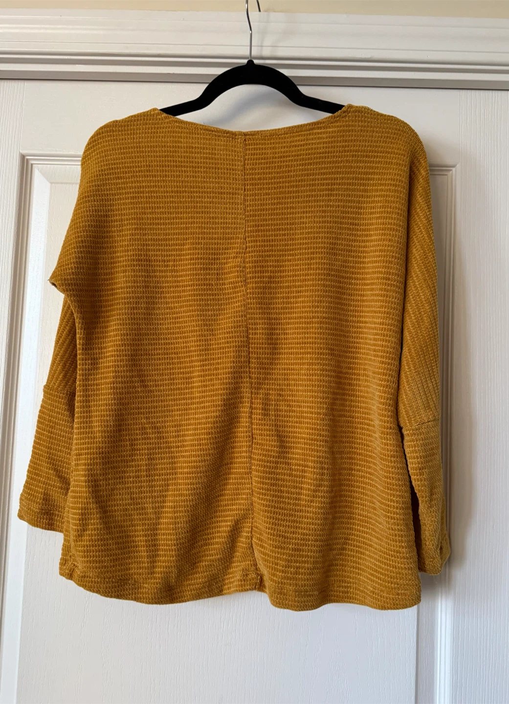 Chenaults Mustard Yellow Waffle Knit Top - photo 3