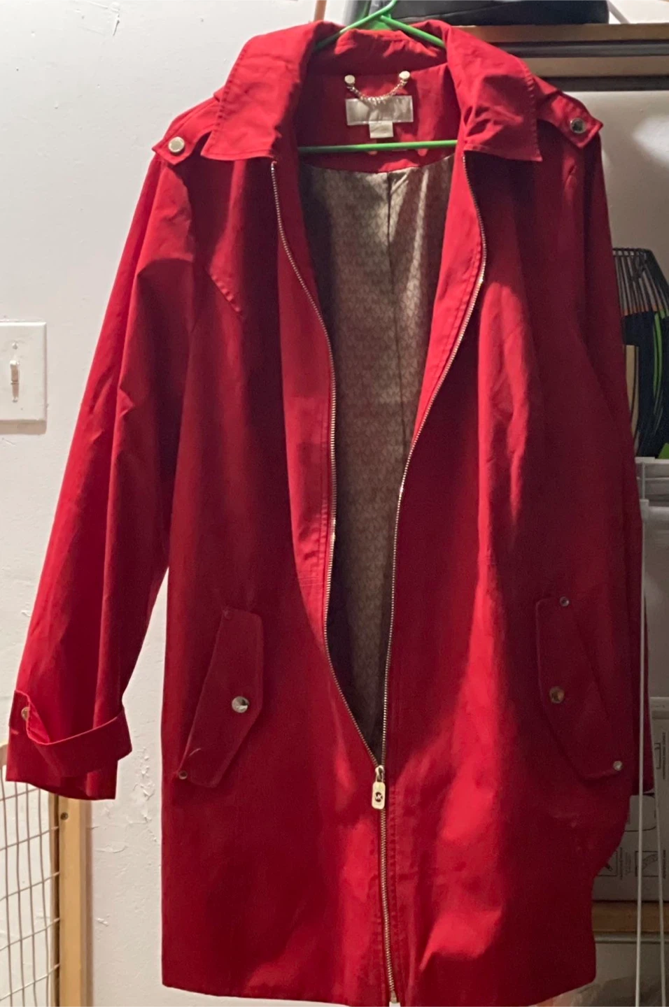 Michael Kors Red Hooded Trench Coat - photo 3