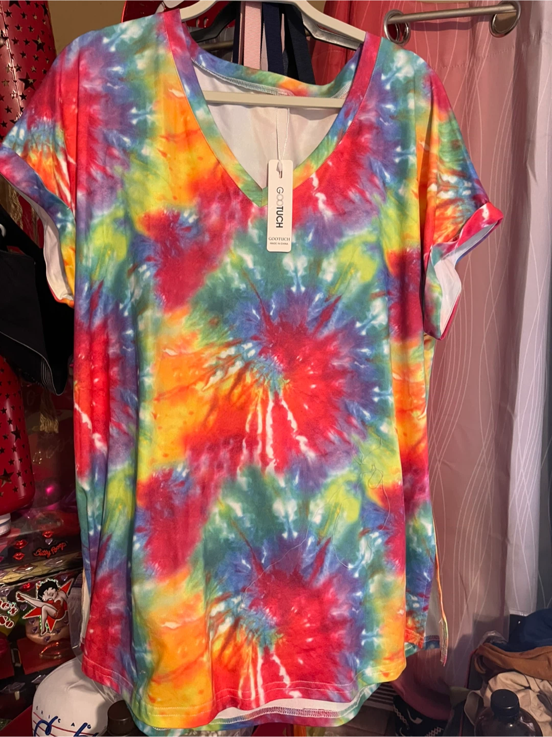 T-shirt Tie Dye V-Neck T-Shirt size xxl New