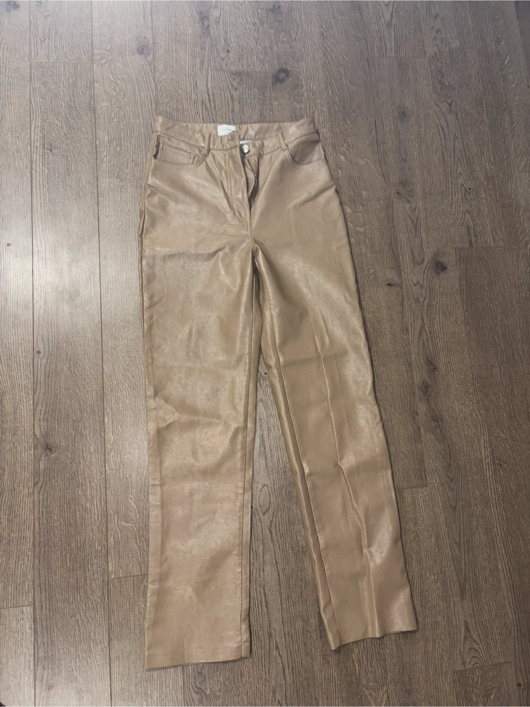 Wilfred Tan Faux Leather Pants Size 4