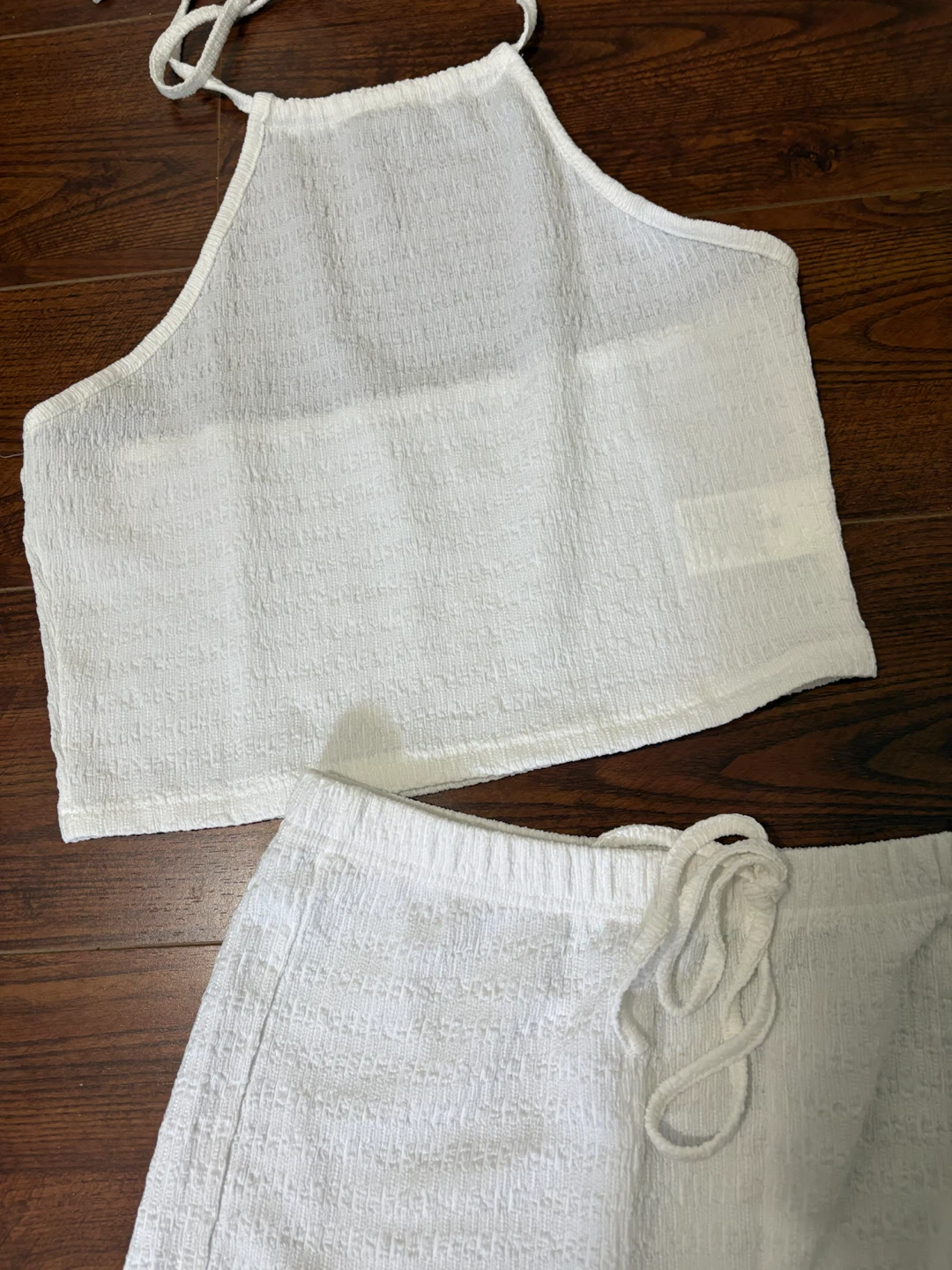 White halter top and shorts set- M - photo 2
