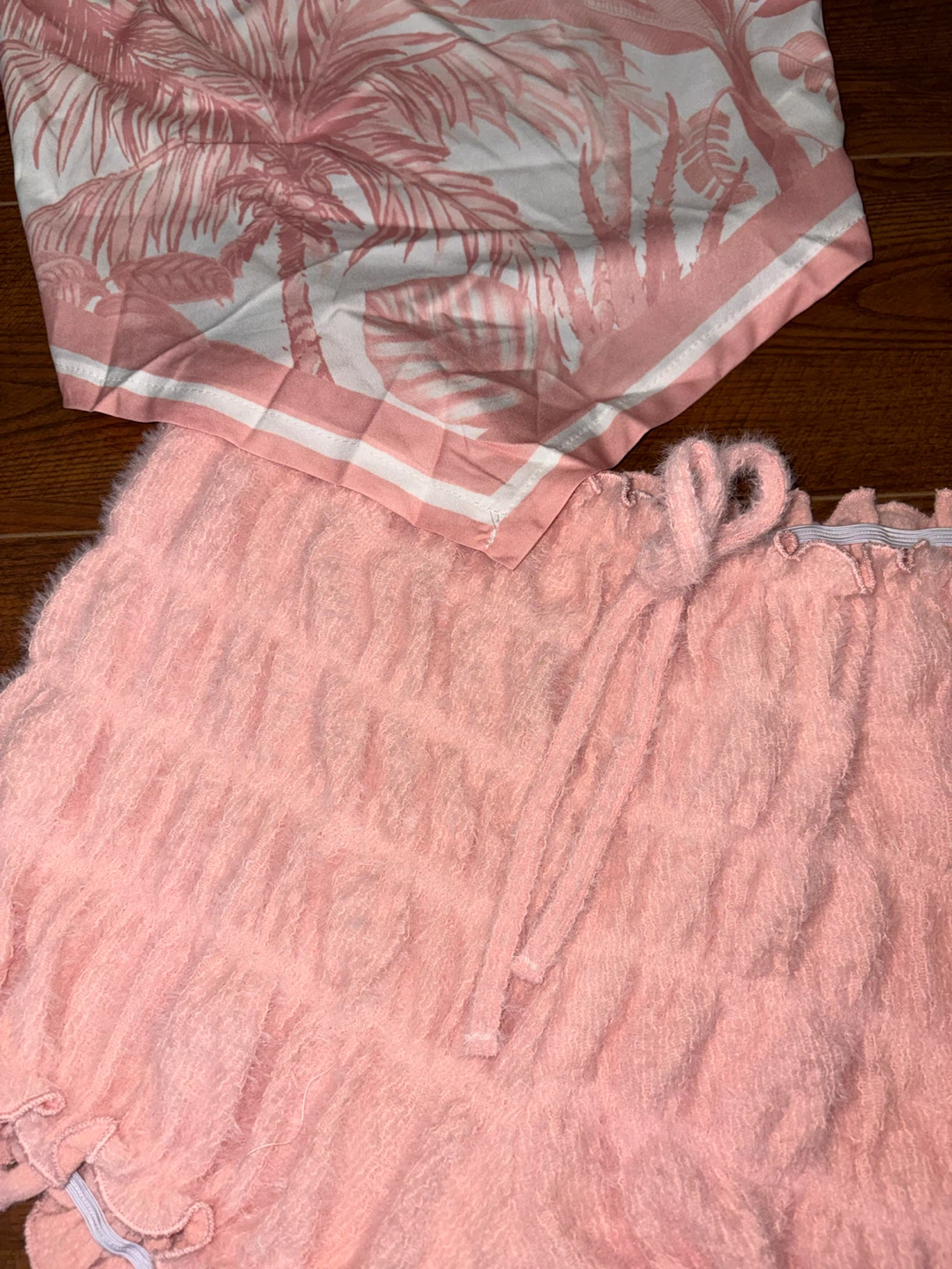 Pink Terry Cloth Shorts & Tube Top Set- L - photo 2