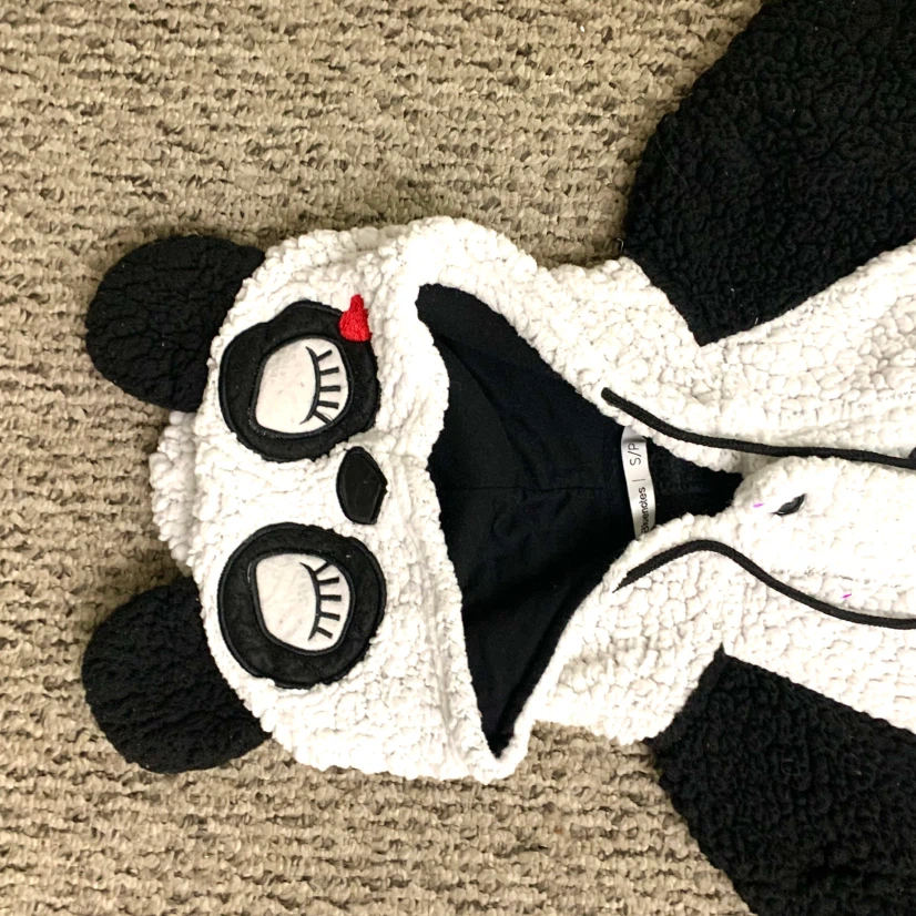 Adult Panda Onesie Pajamas Size Small Fuzzy Costume Sleepwear - photo 4