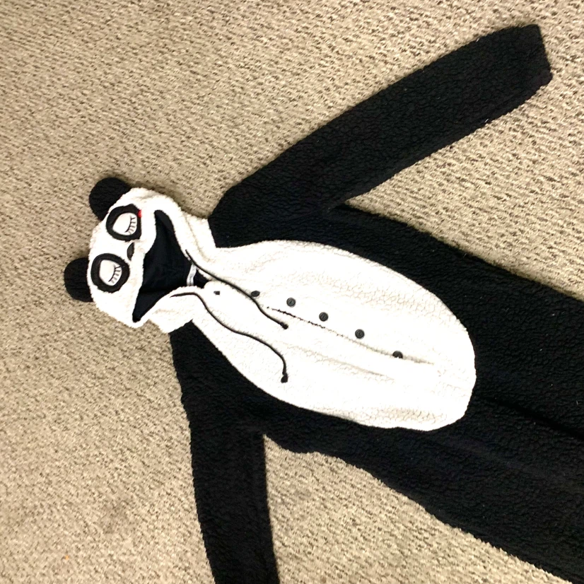 Adult Panda Onesie Pajamas Size Small Fuzzy Costume Sleepwear - photo 5