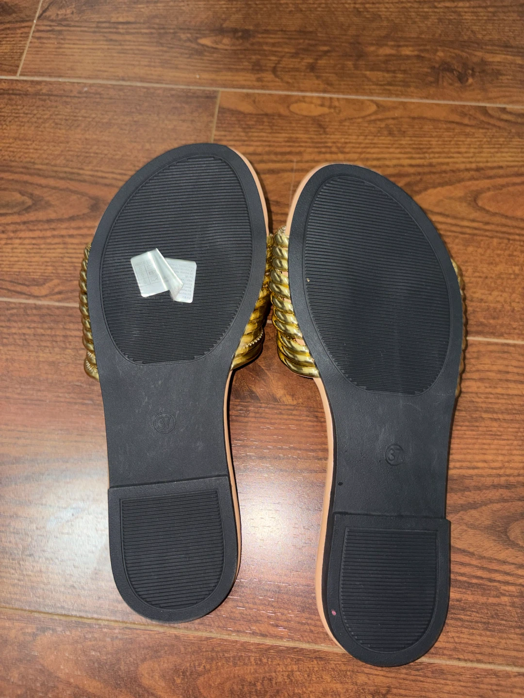 Gold Band Slide Sandals Size 37 - photo 2