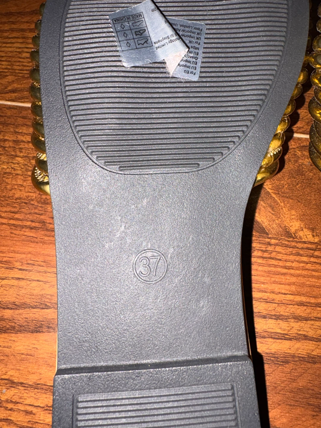 Gold Band Slide Sandals Size 37 - photo 3