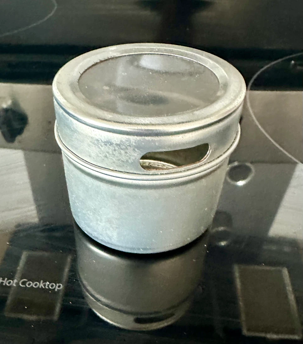 Stainless Steel wall base & Magnetic Spice tin set of 12 - photo 4