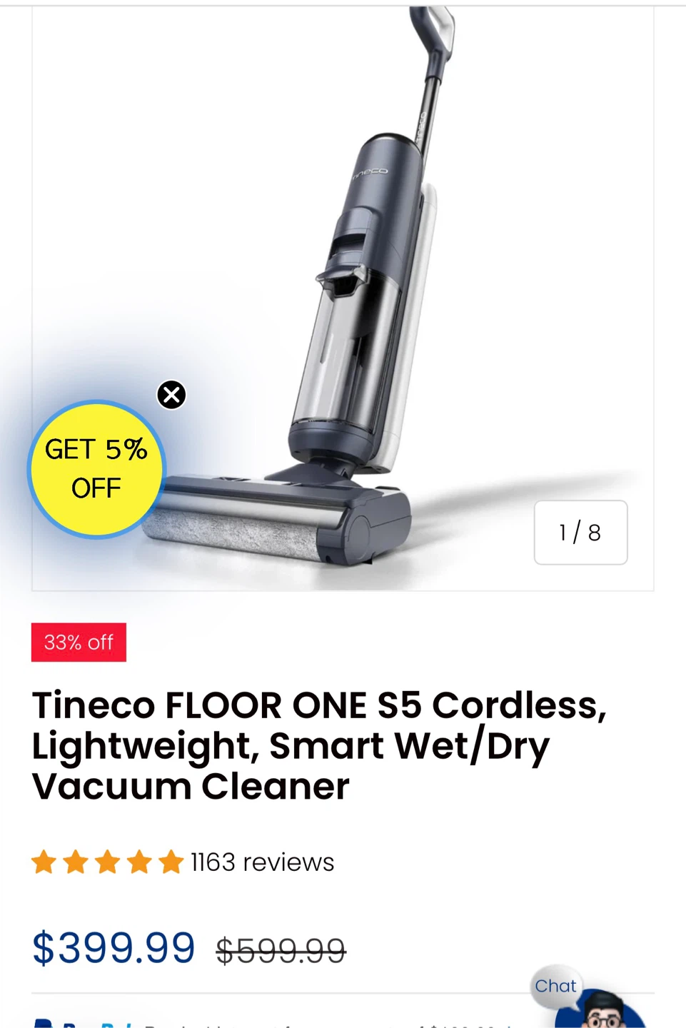 Tineco FLOOR ONE Wet/Dry Vacuum Cleaner