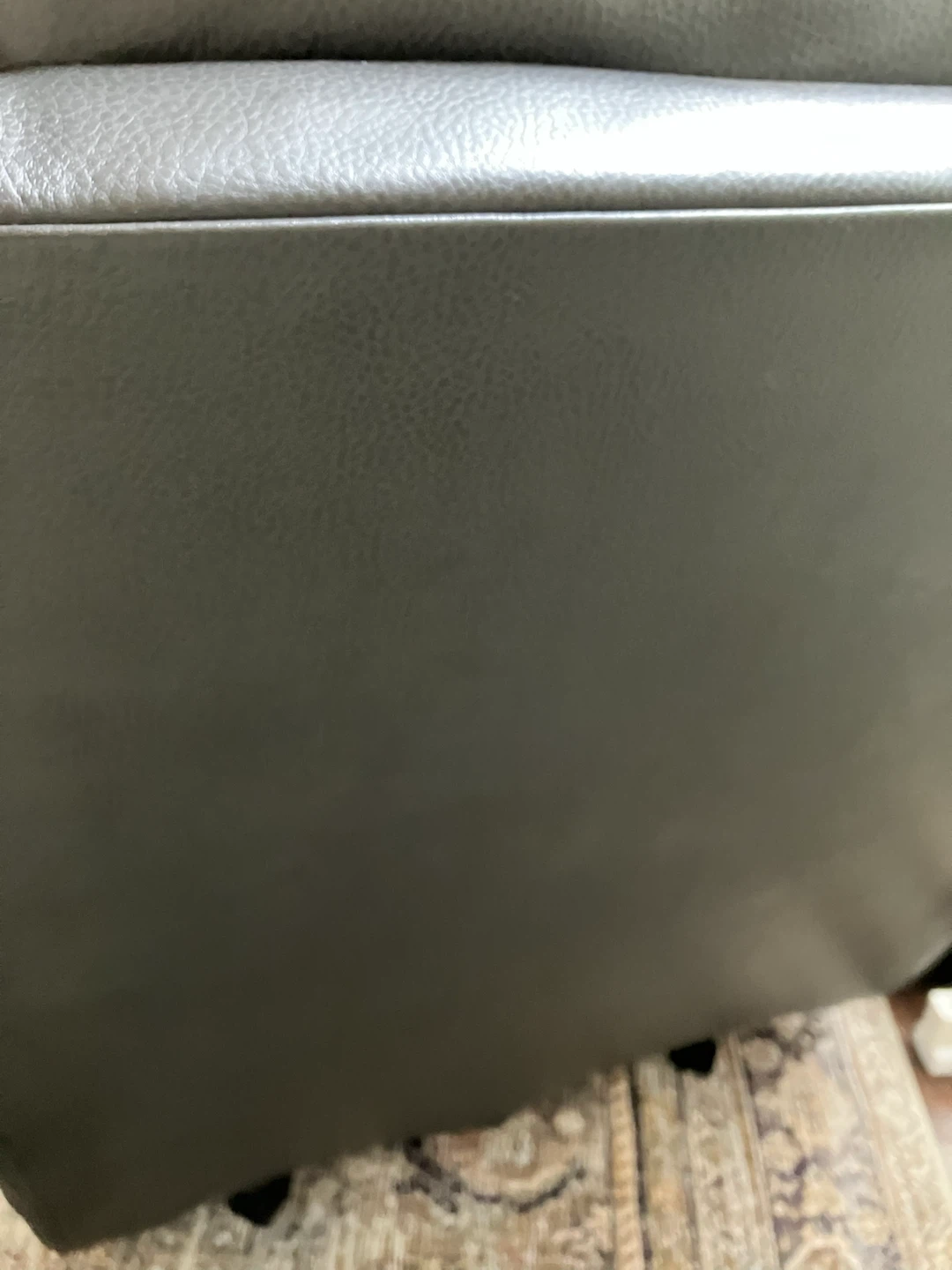 Grey Leather Rocking Recliner Chair - photo 4