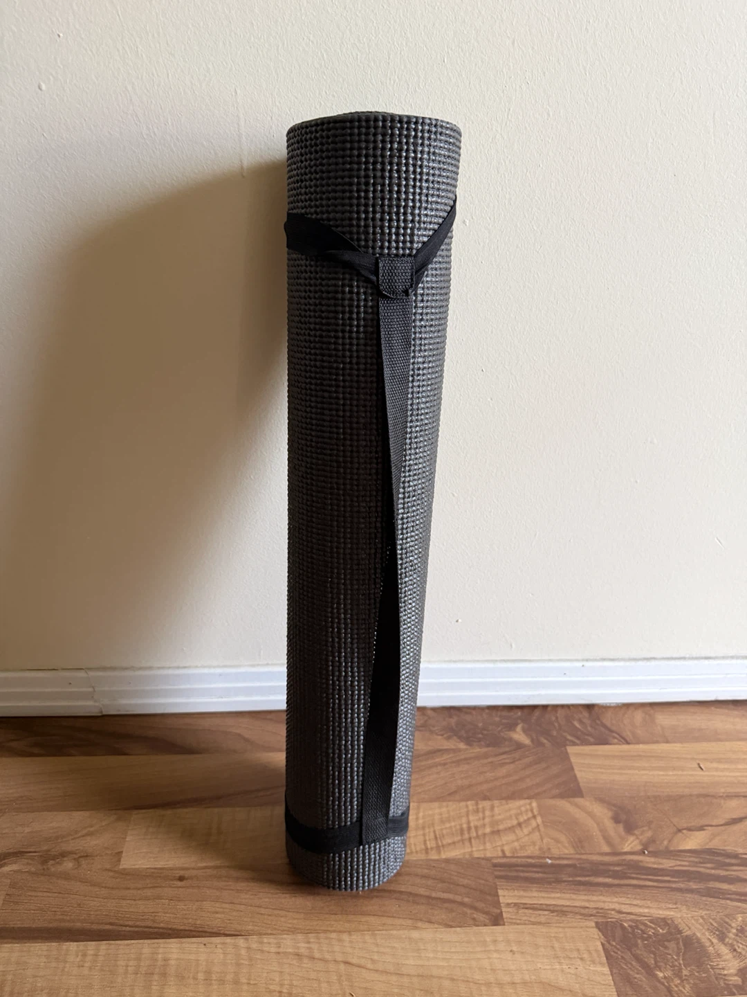Grey Yoga Mat with Carrying Strap
