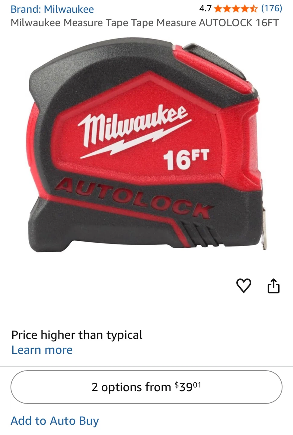 Milwaukee Autolock 16 FT Tape Measure