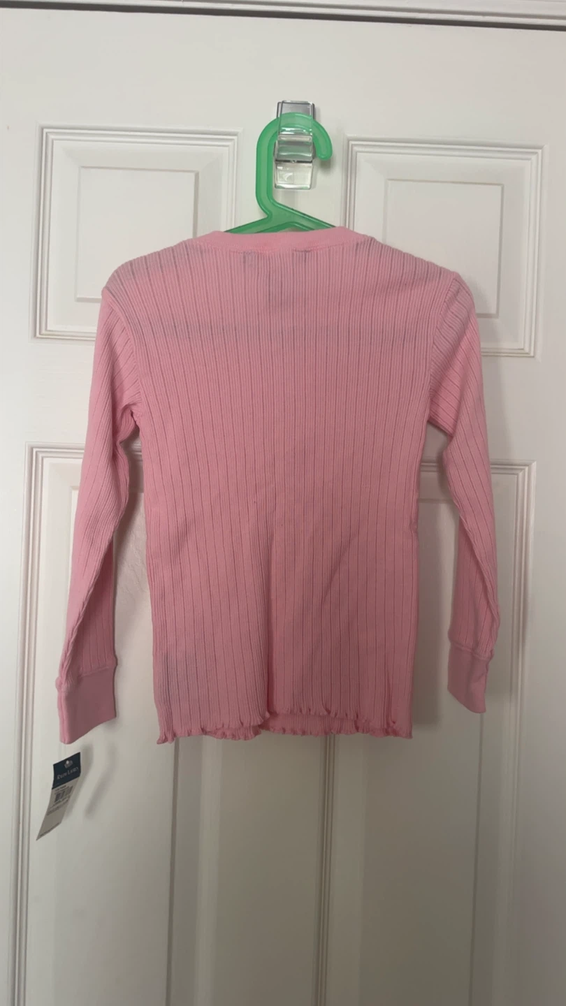 Ralph Lauren Pink Ribbed Long Sleeve Henley - photo 2