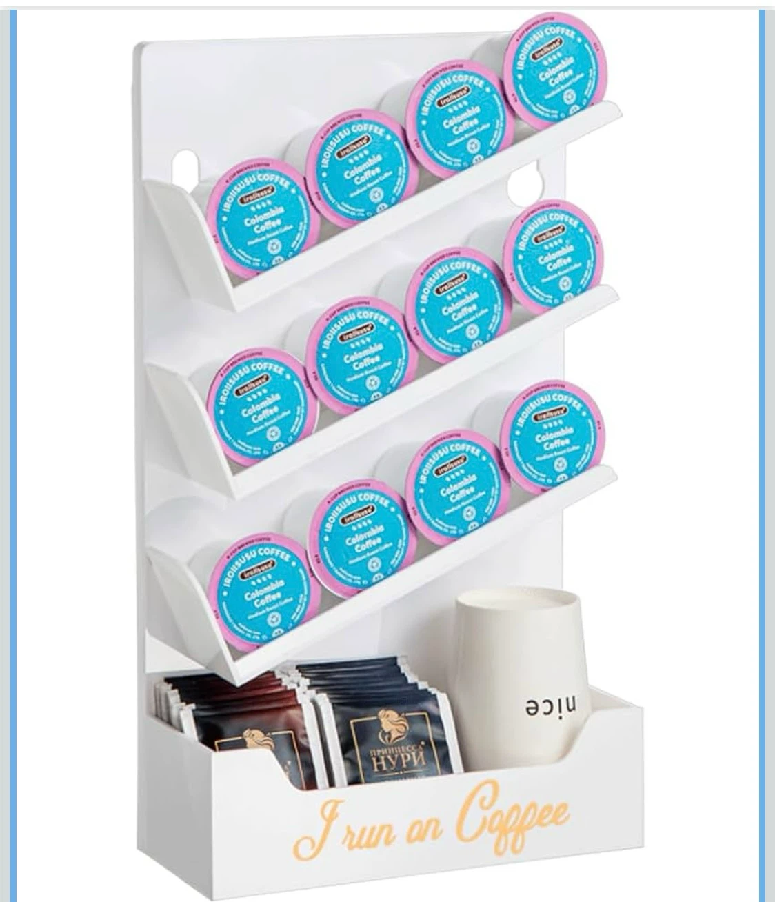 BREIKON White K-Cup Coffee Pod Holder Organizer