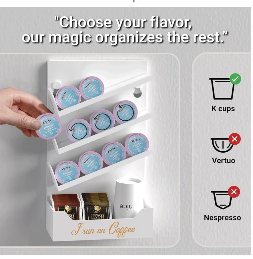 BREIKON White K-Cup Coffee Pod Holder Organizer - photo 2
