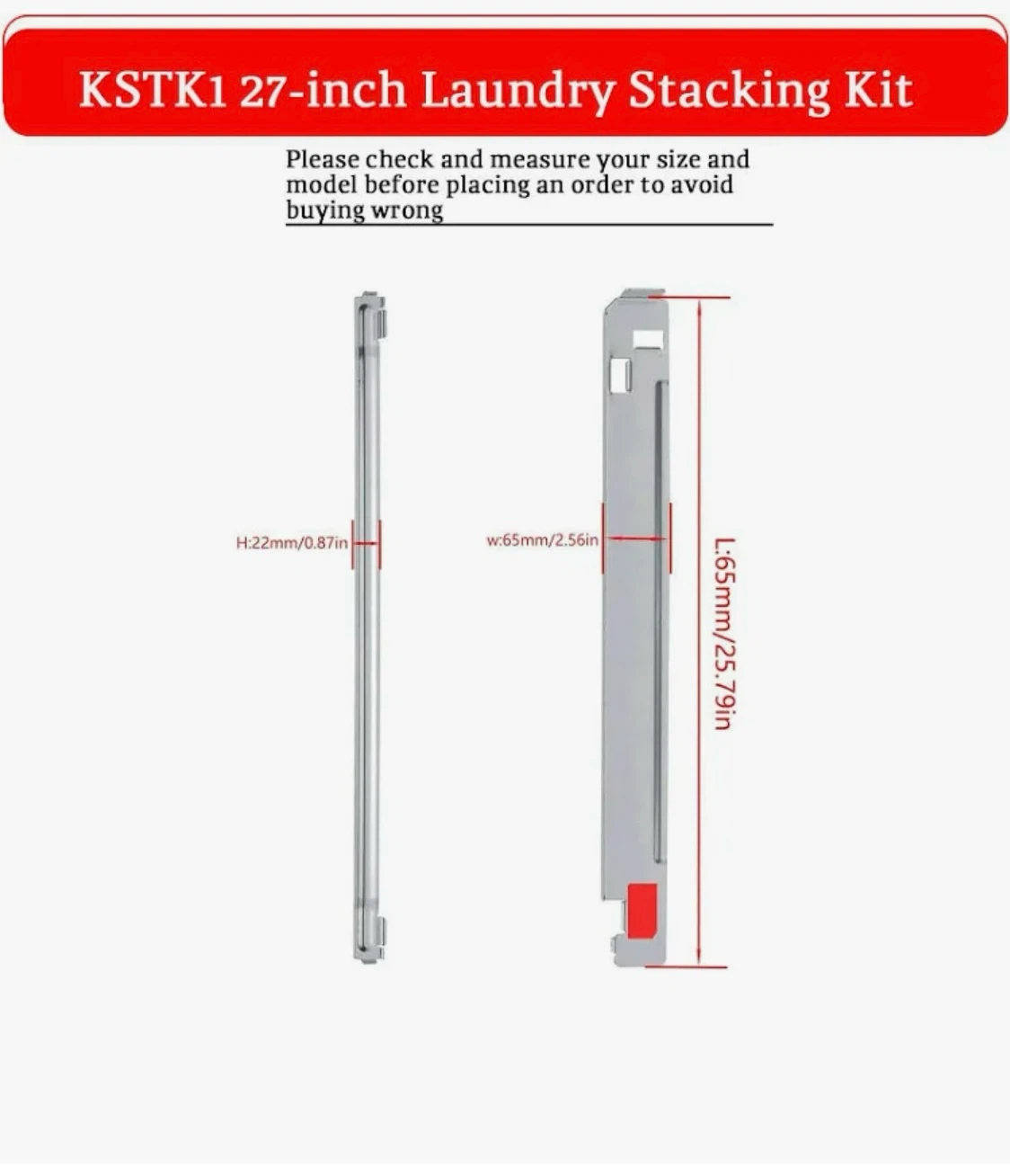 KSTK1 27-inch Laundry Stacking Kit - photo 2