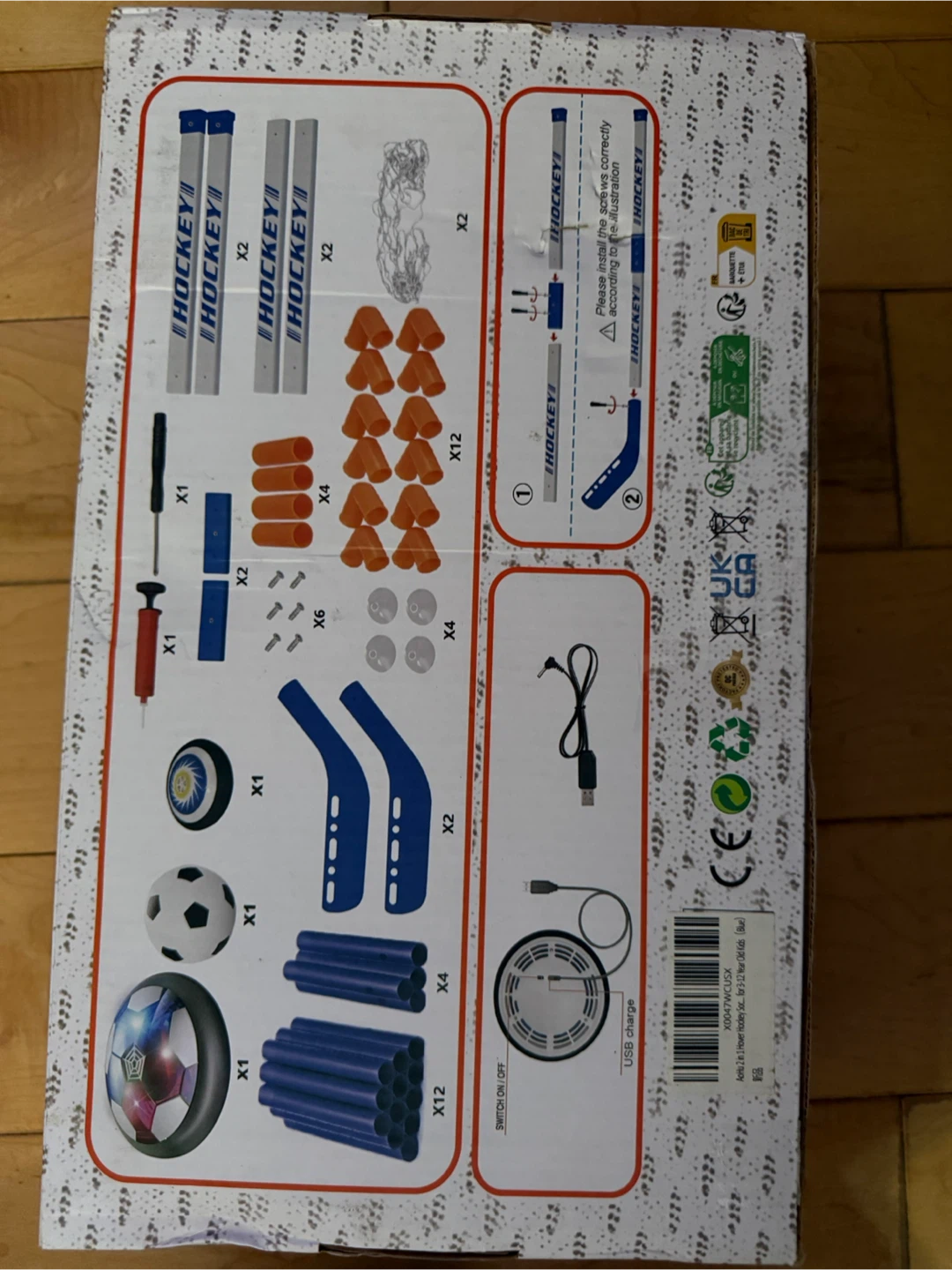 Hover Soccer Ball Set with Hockey Sticks and Goal - photo 3