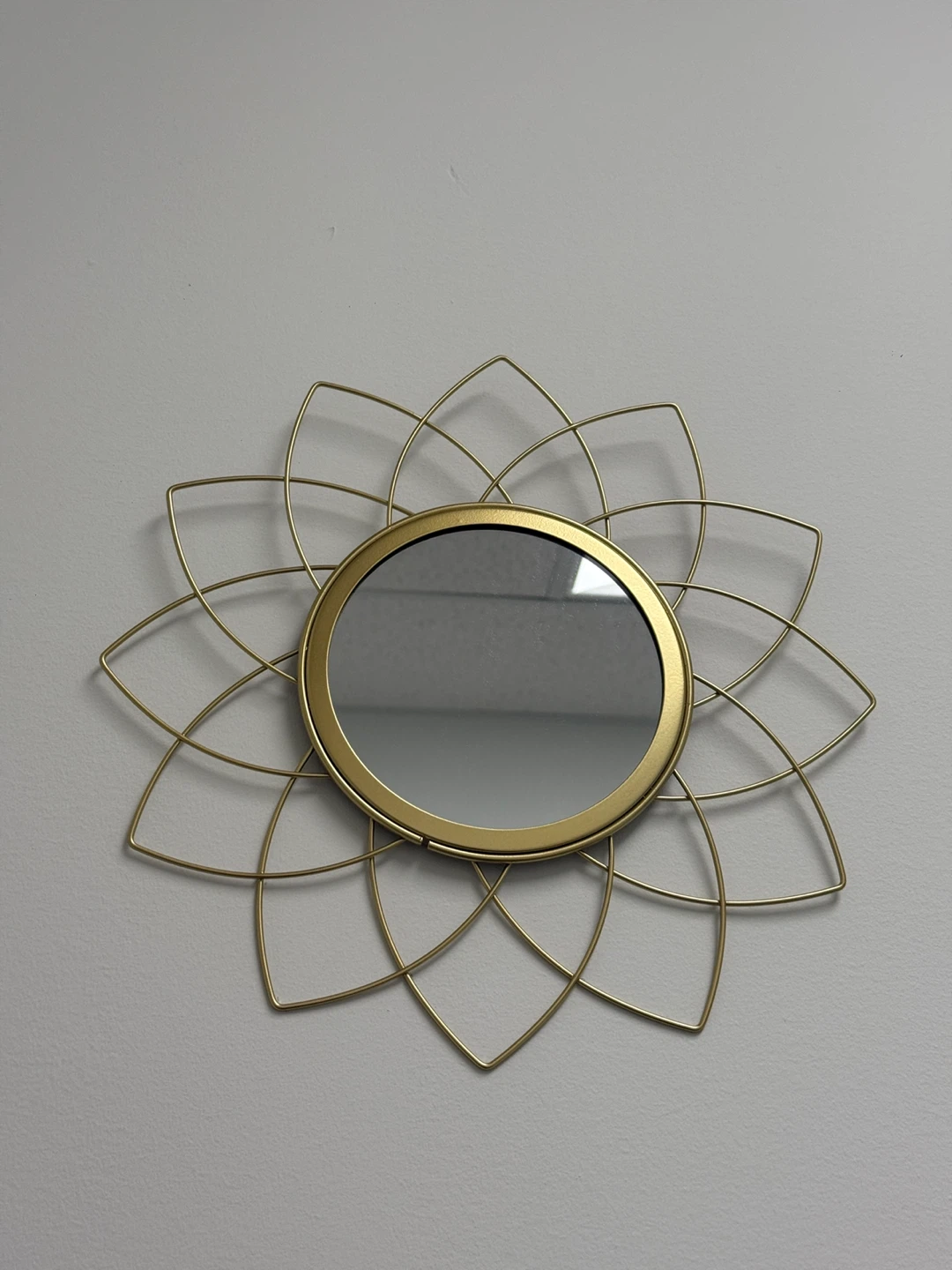 Gold Metal Wall Clock and Mirror Set - photo 2