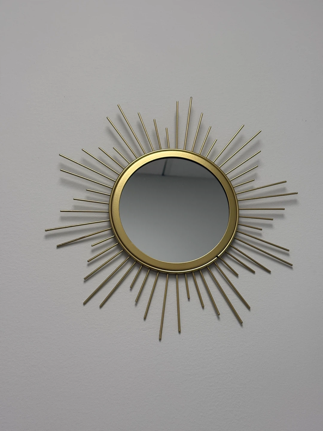 Gold Metal Wall Clock and Mirror Set - photo 4