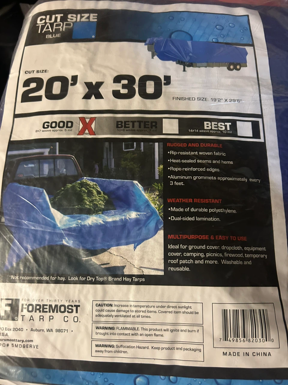 Blue Tarpaulin 20' x 30'