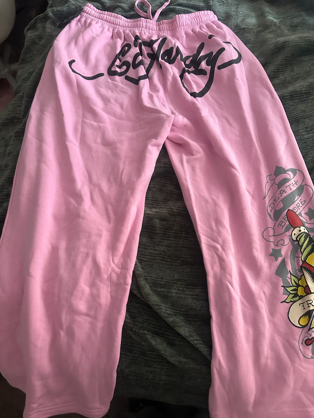 Ed Hardy Pink Graphic Sweatpants - photo 2