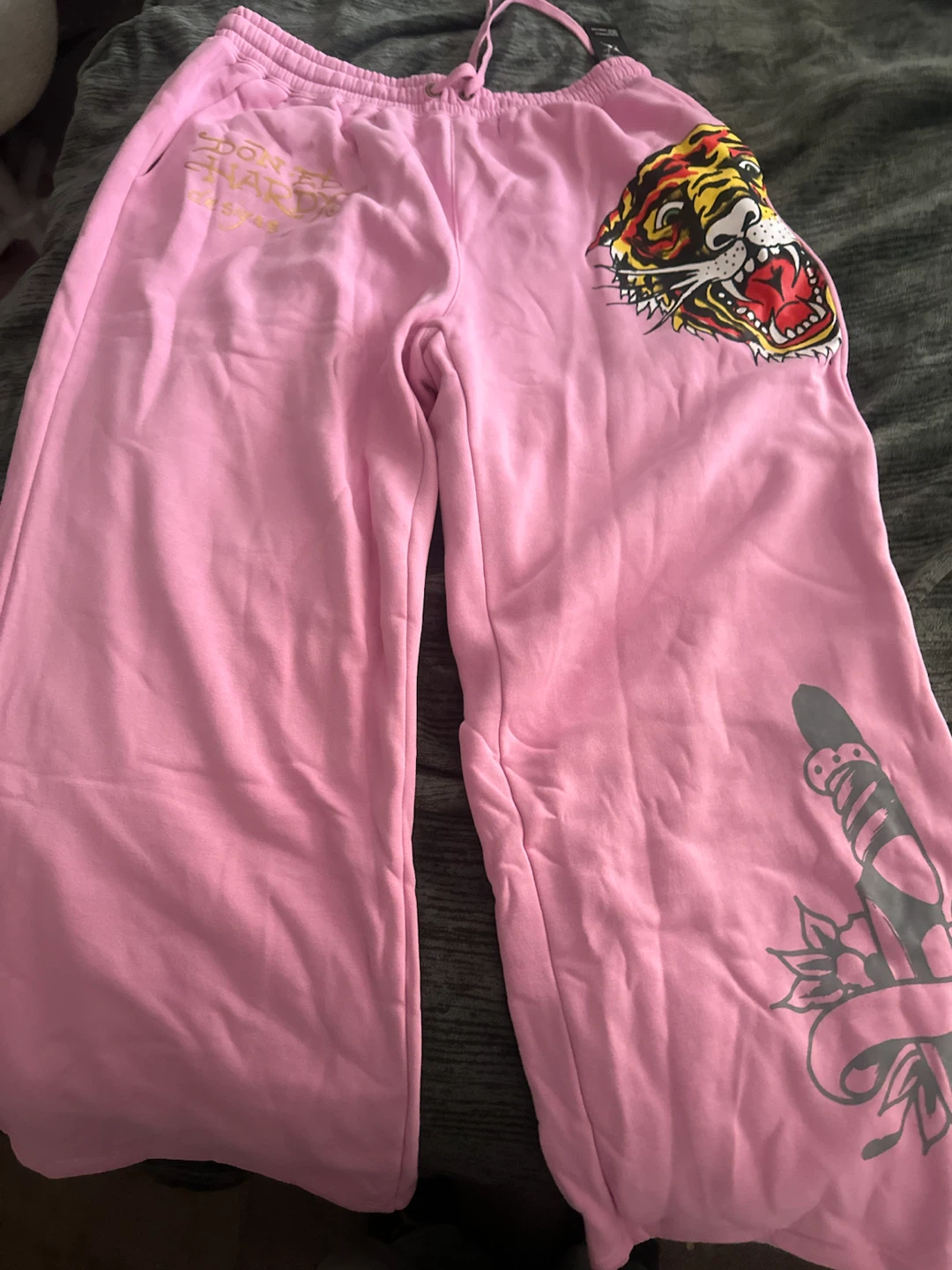 Ed Hardy Pink Graphic Sweatpants - photo 3