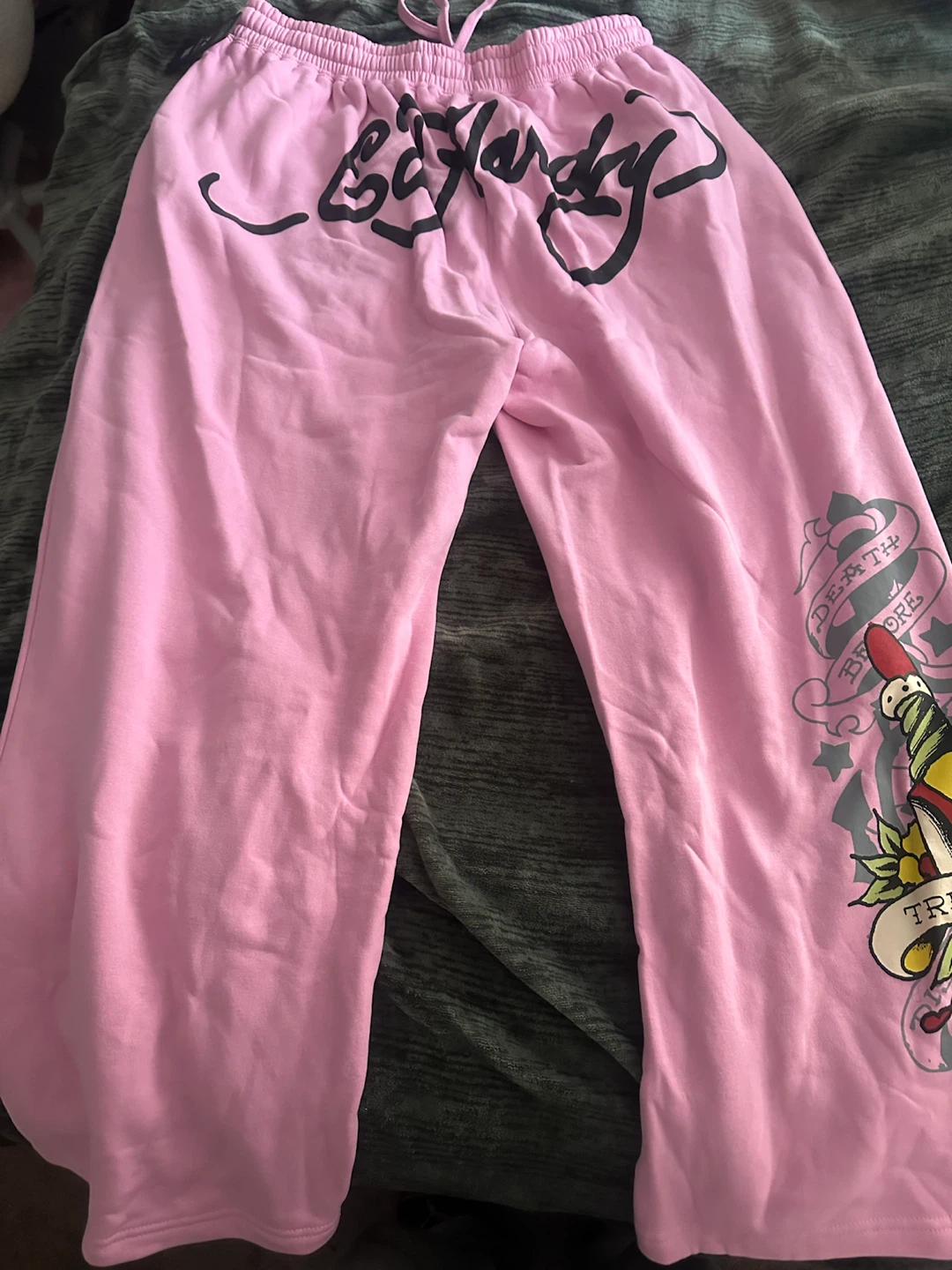 Ed Hardy Pink Graphic Sweatpants - photo 4