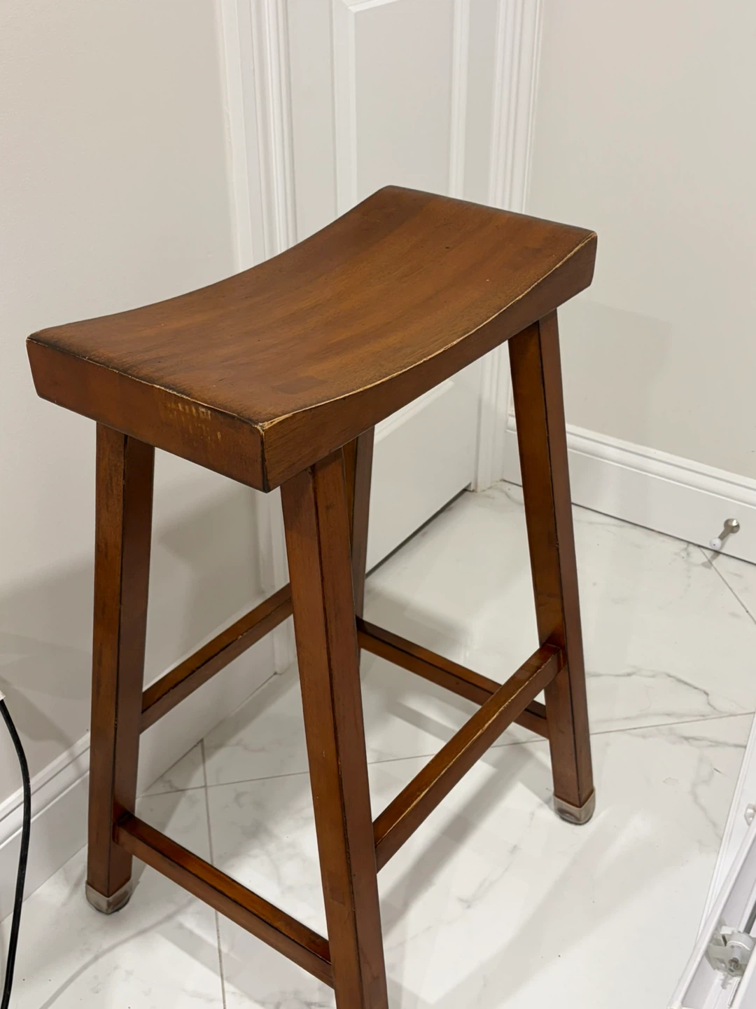 Wooden Saddle Seat Stool - photo 3