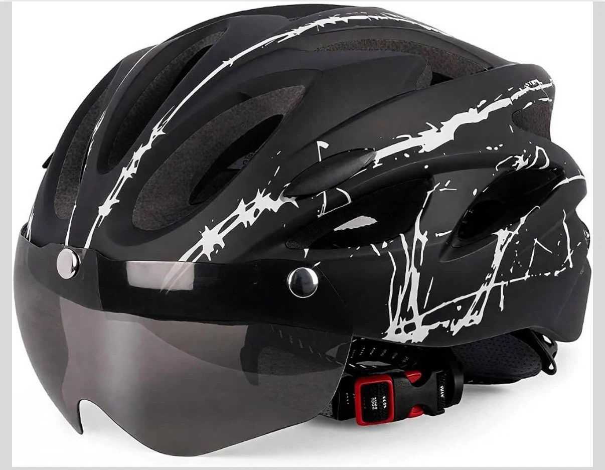 Black Cycling Helmet with Visor