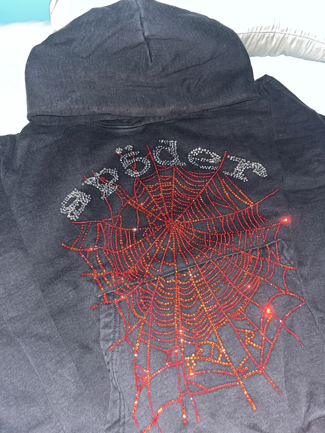 Sp5der Hoodie Rhinestone Black - photo 2