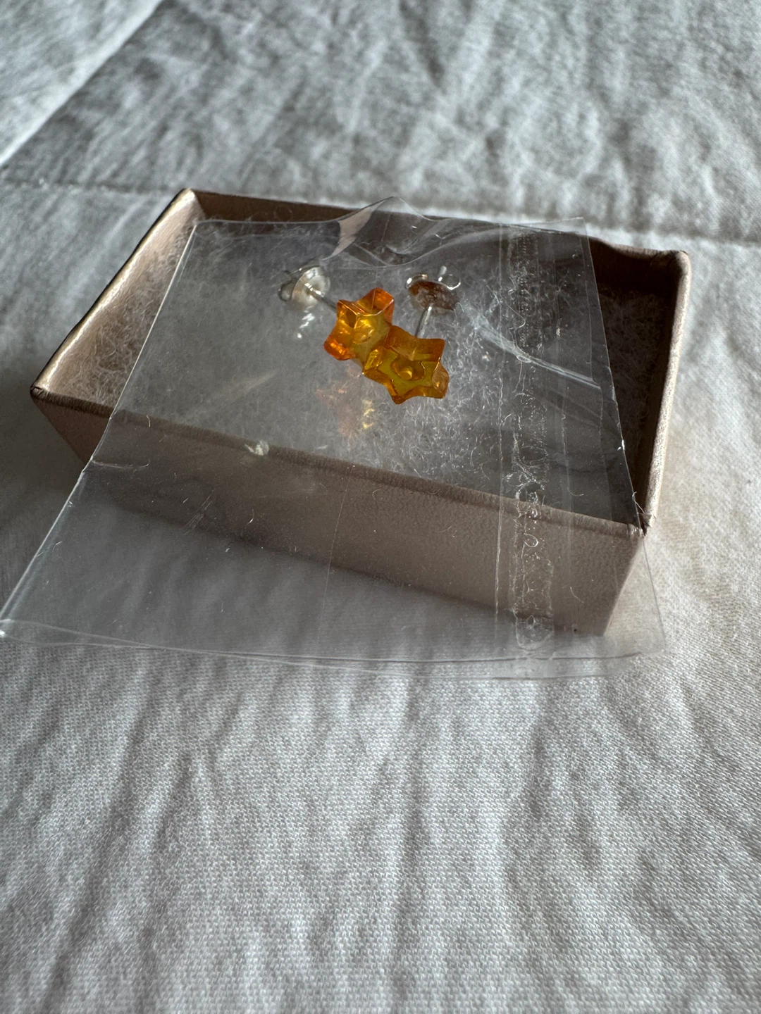 Baltic Amber Sterling Silver Stud Star Earrings - photo 4