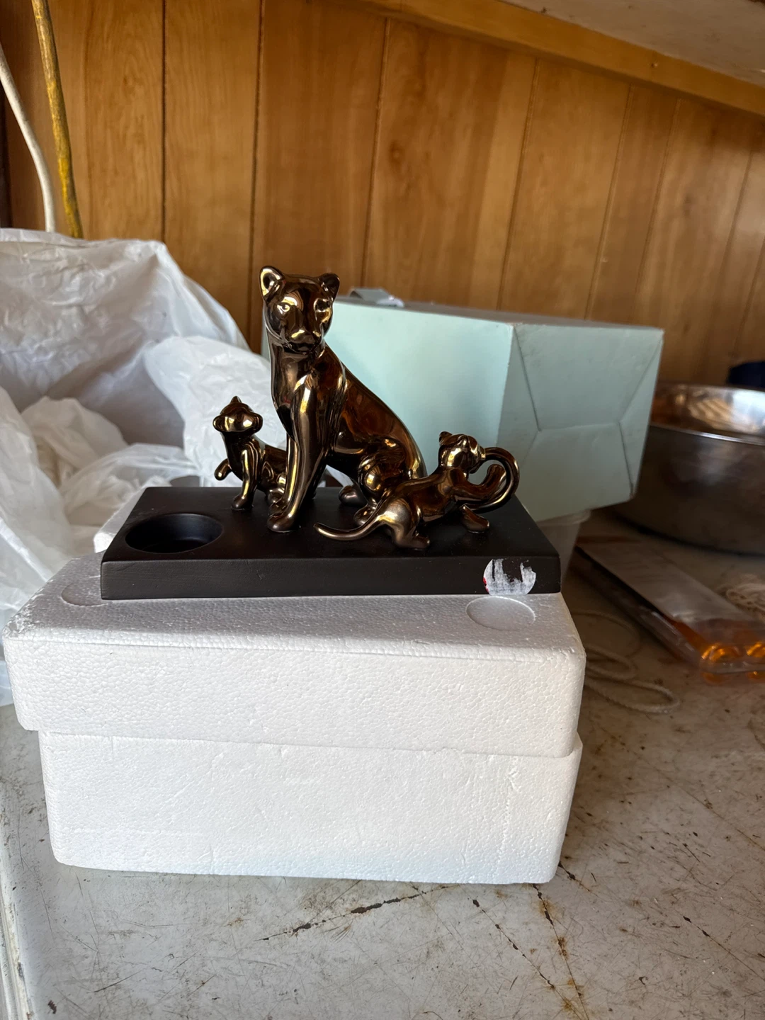 PartyLite Majestic Pride Lion & Cubs Tealight Holder