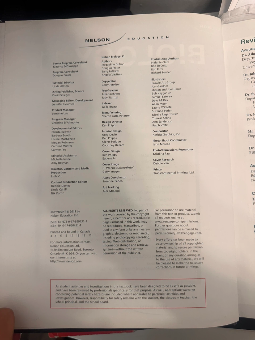 Nelson Biology 11 - Good Condition, Minimal Markings - photo 2
