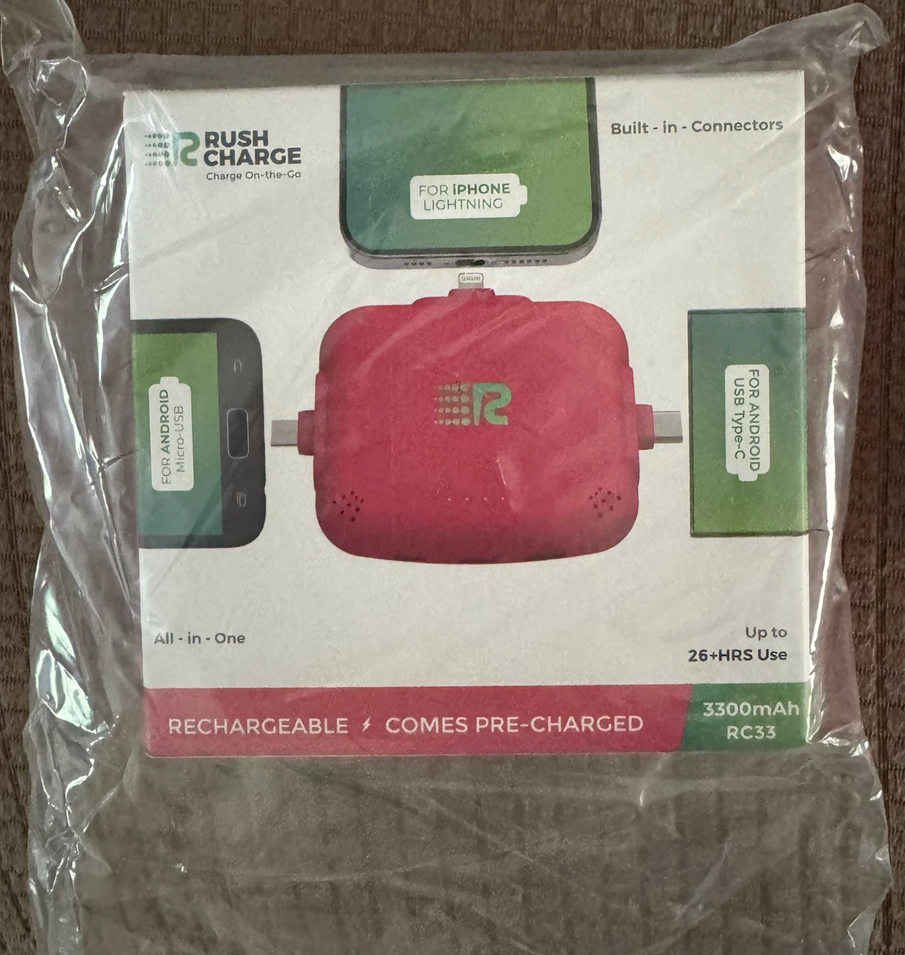 Rush Charge RC33 Portable Charger Power Bank