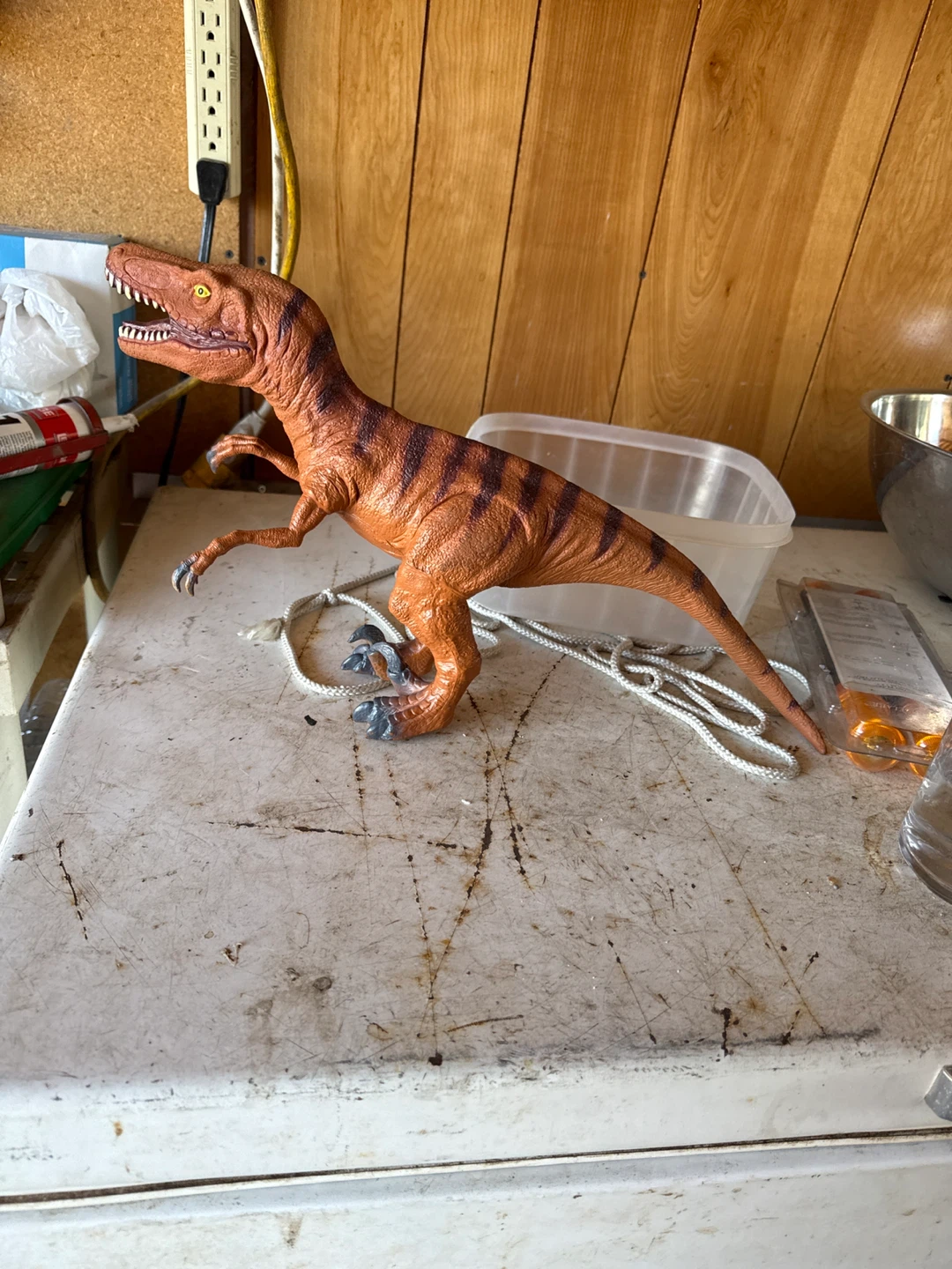 Orange Velociraptor Toy Dinosaur Figure - photo 2