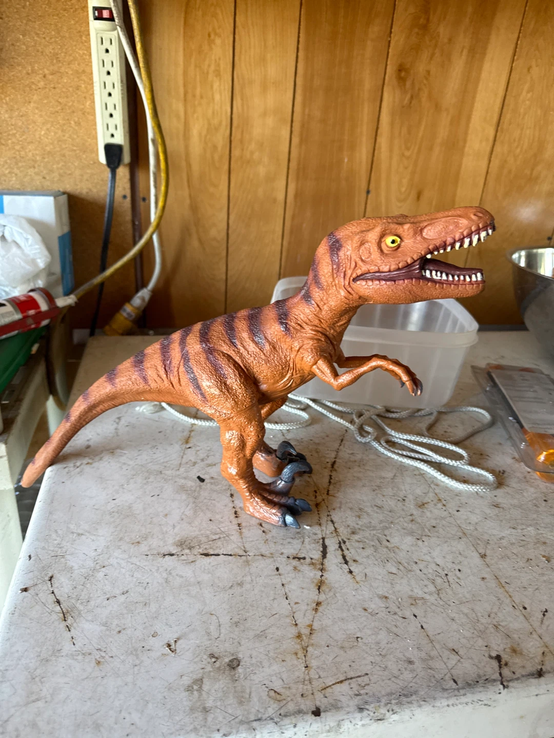 Orange Velociraptor Toy Dinosaur Figure - photo 4