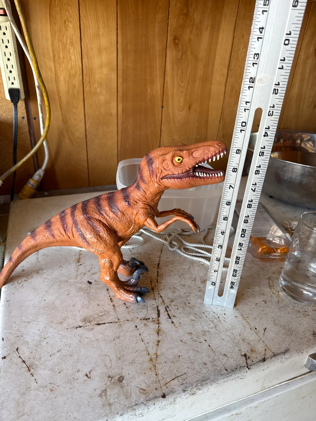 Orange Velociraptor Toy Dinosaur Figure - photo 5