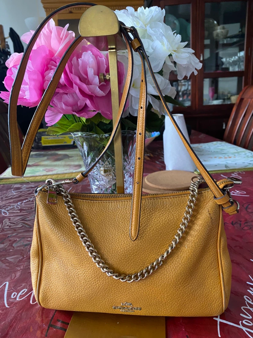Coach Yellow Leather Shoulder Bag