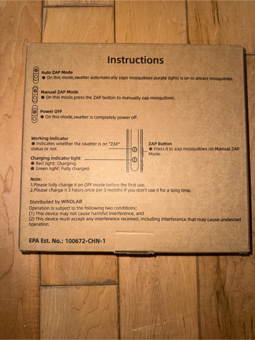 WINDLAB Electric Mosquito Swatter - Model XH-43B - photo 2