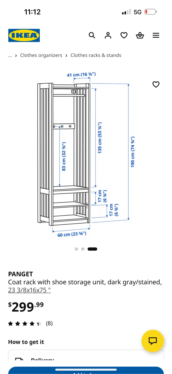 IKEA PANGET Coat Rack with Shoe Storage - photo 2