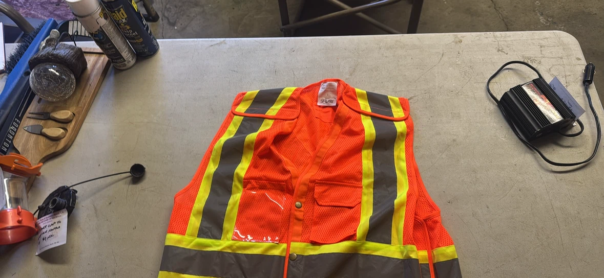 SF Worker Safety Vest - Orange, Large