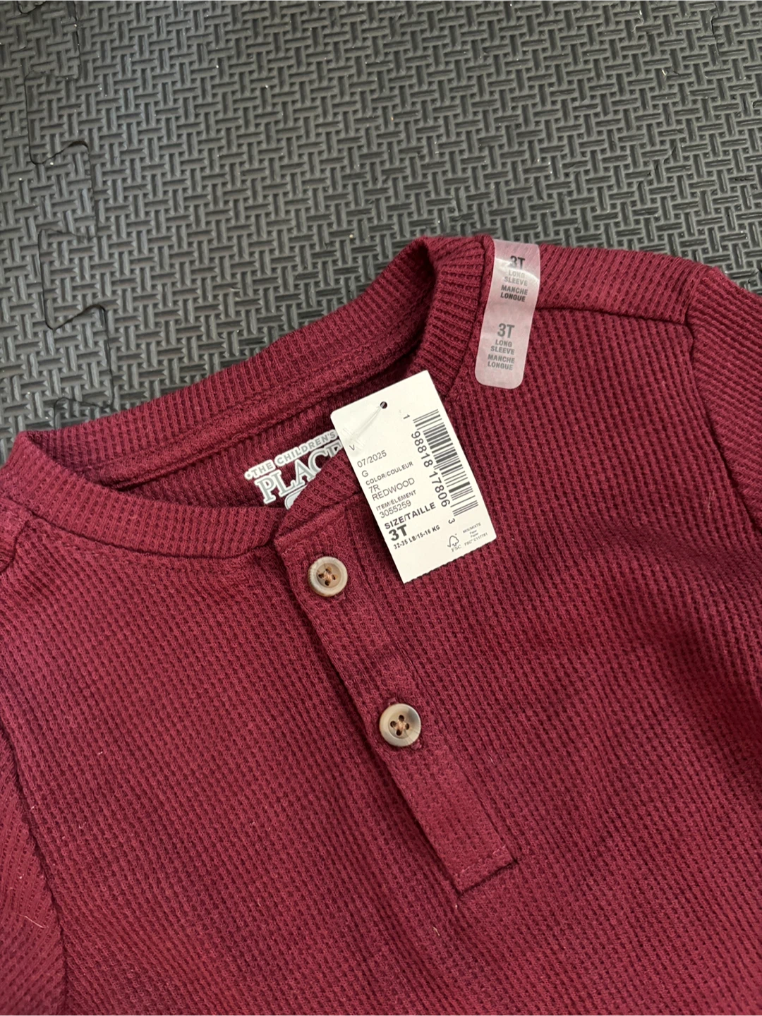 The Children's Place Burgundy Waffle Henley Shirt - photo 2