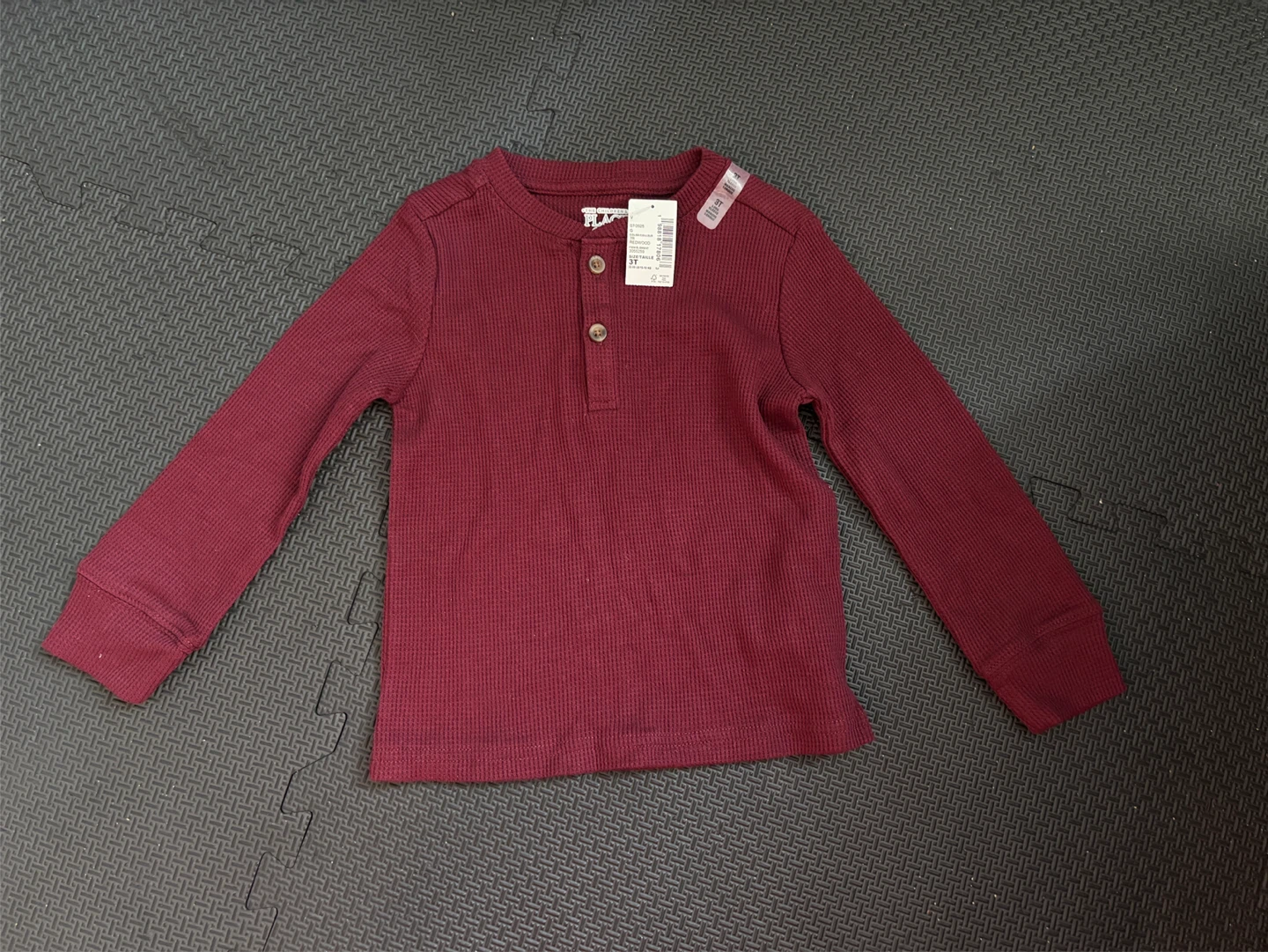 The Children's Place Burgundy Waffle Henley Shirt