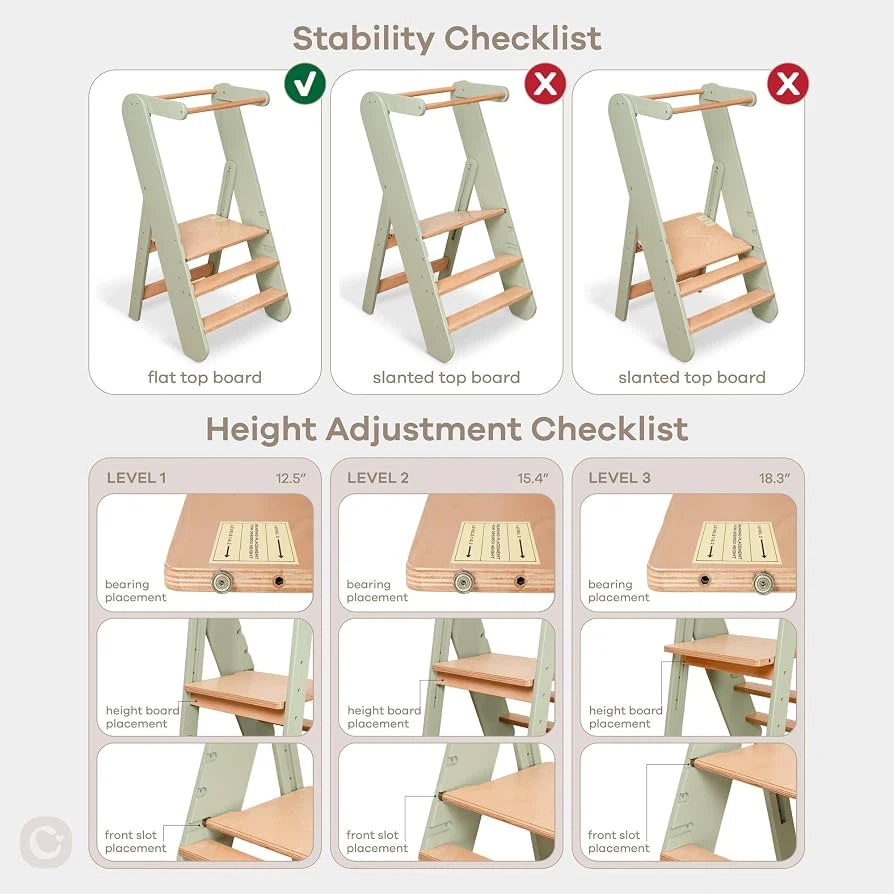 🔥 Brand New – Cubs Kids Step Stool, Adjustable Toddler Tower - photo 3
