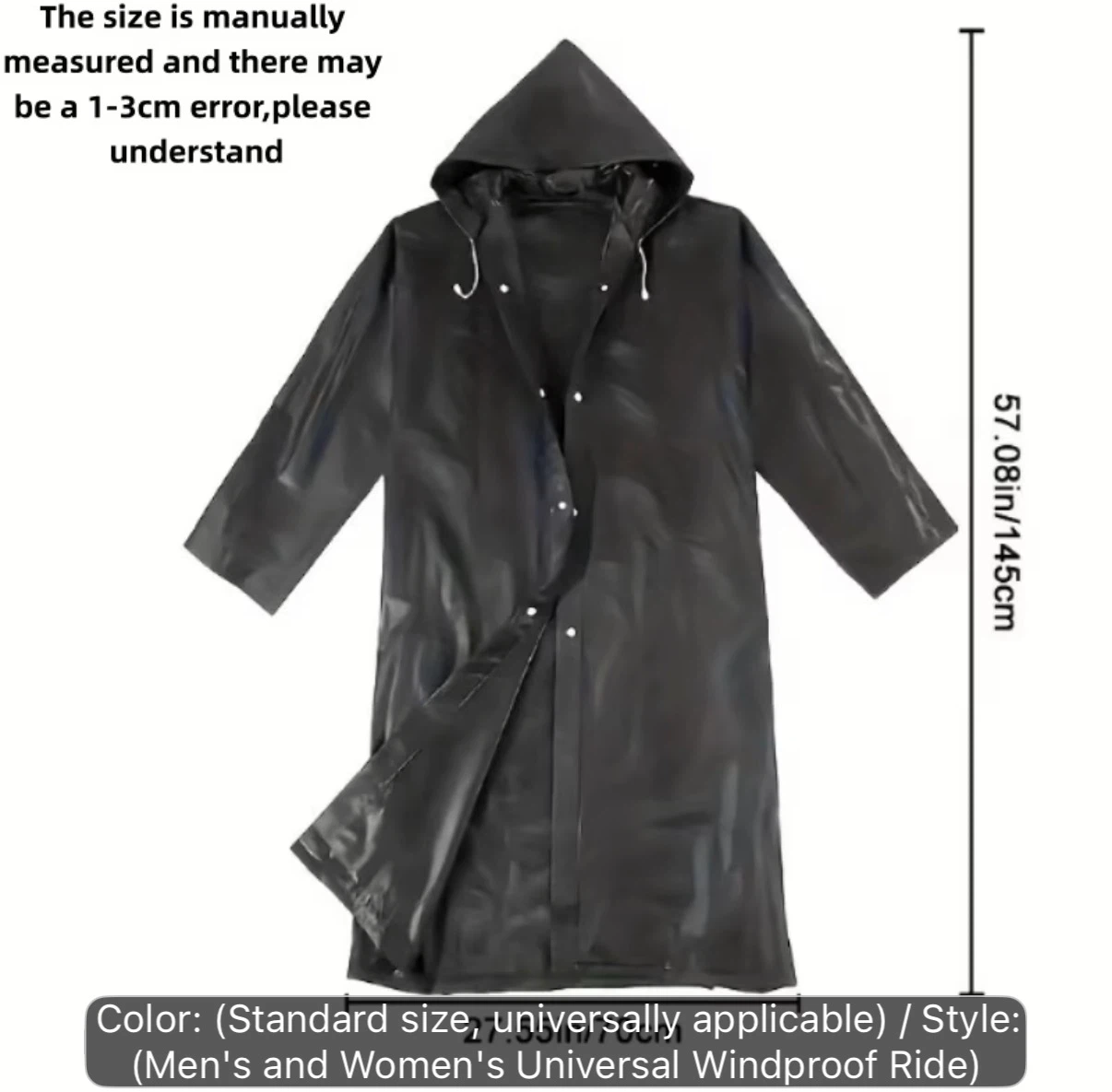 Black Raincoat - Universal Size