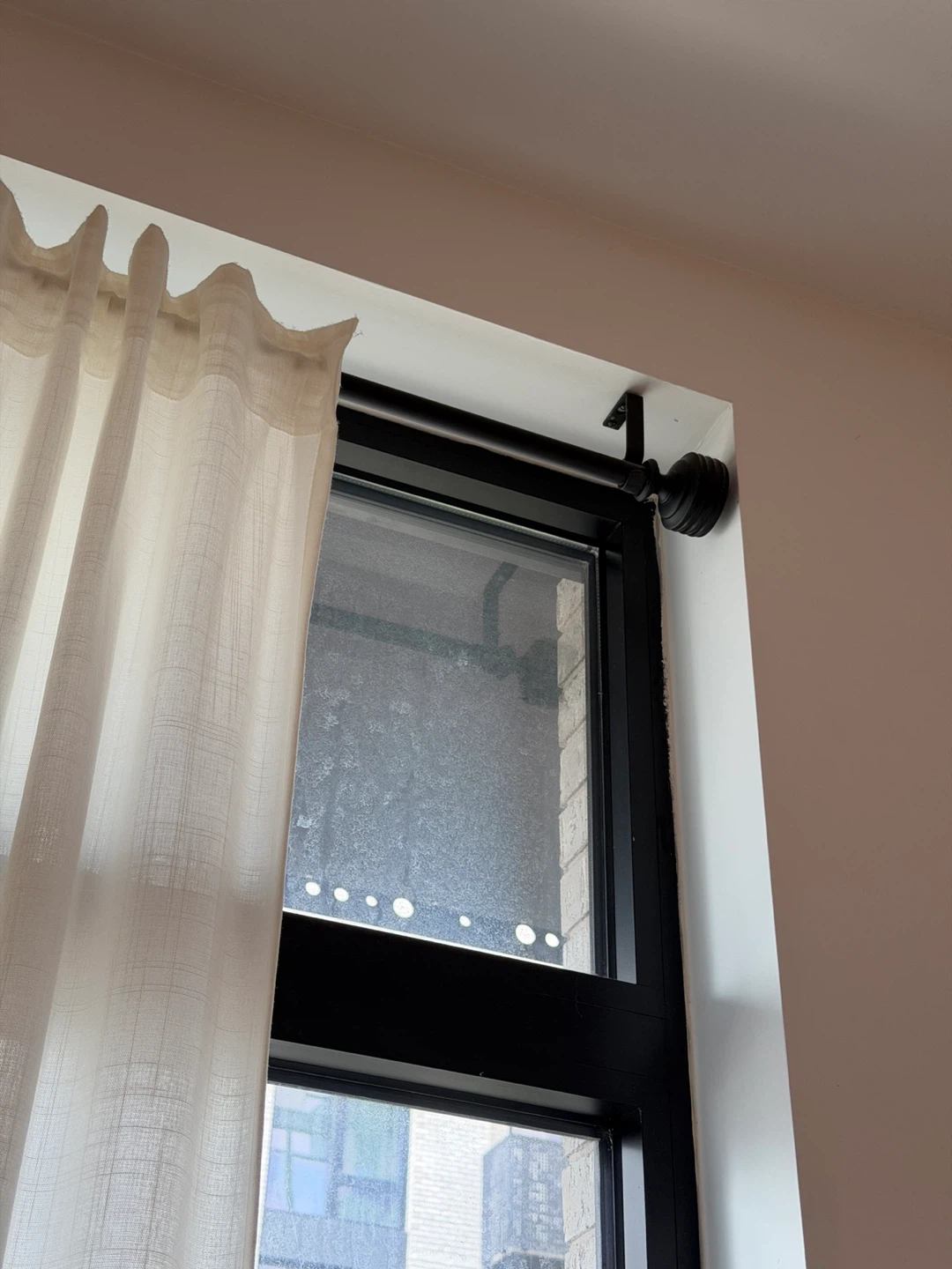 White Linen Curtains + 2 Curtain Rods – 4 Panels - photo 3