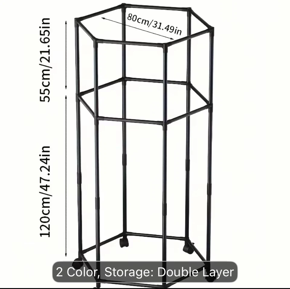 Black Double Layer Mobile Clothes Drying Rack - photo 2