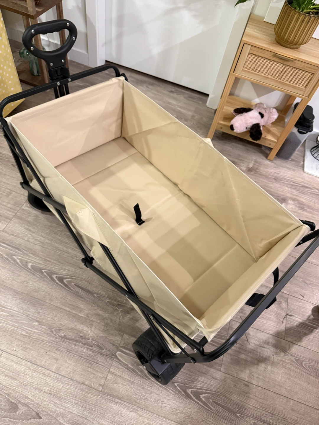 Foldable Utility Wagon - Beige Interior, Black Frame