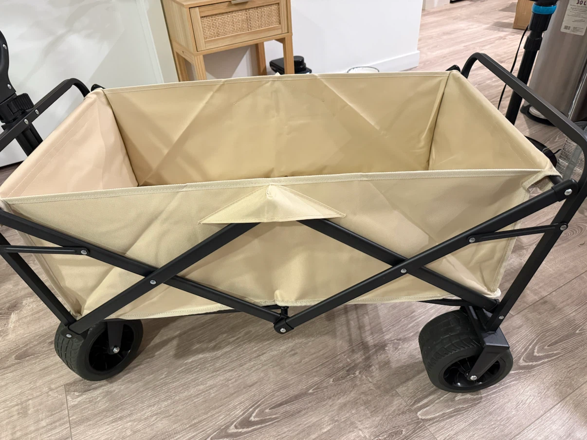 Foldable Utility Wagon - Beige Interior, Black Frame - photo 2