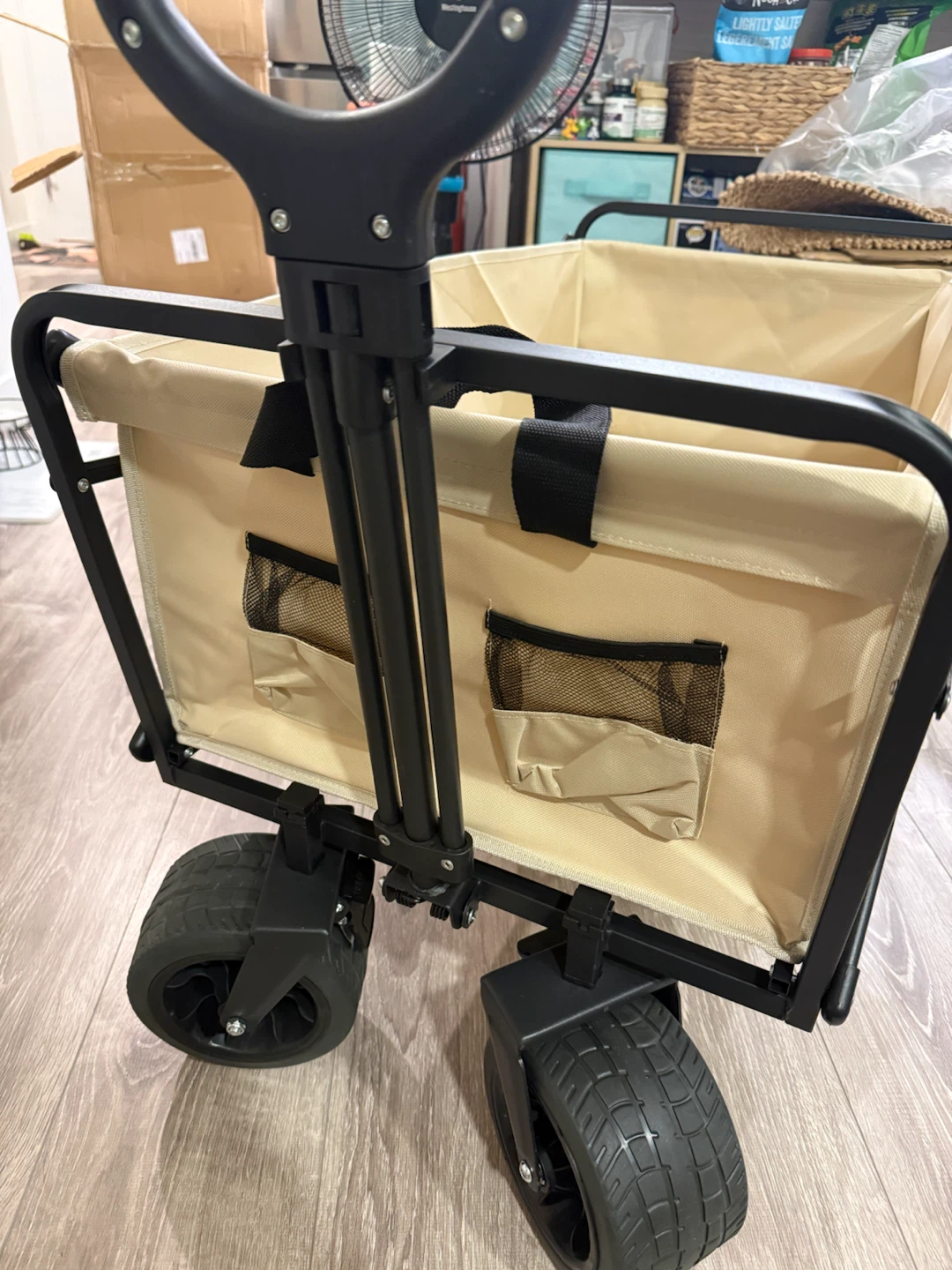 Foldable Utility Wagon - Beige Interior, Black Frame - photo 4