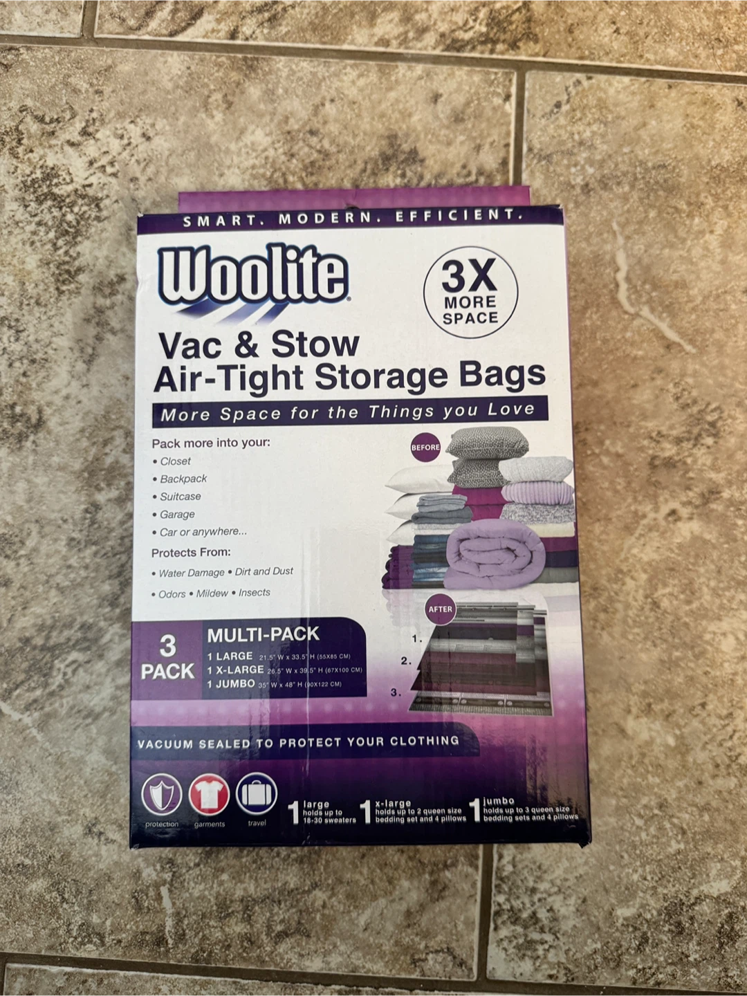 Woolite Vac & Stow Air-Tight Storage Bags Multi-Pack